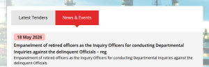 Empanelment of retired officers as the Inquiry Officers for conducting Departmental Inquiries against the delinquent Officials &ndash; reg
